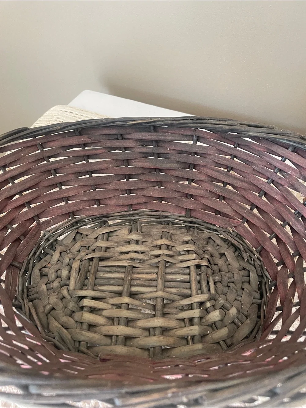 Woven red and Brown Decorative Storage Basket - lightweight